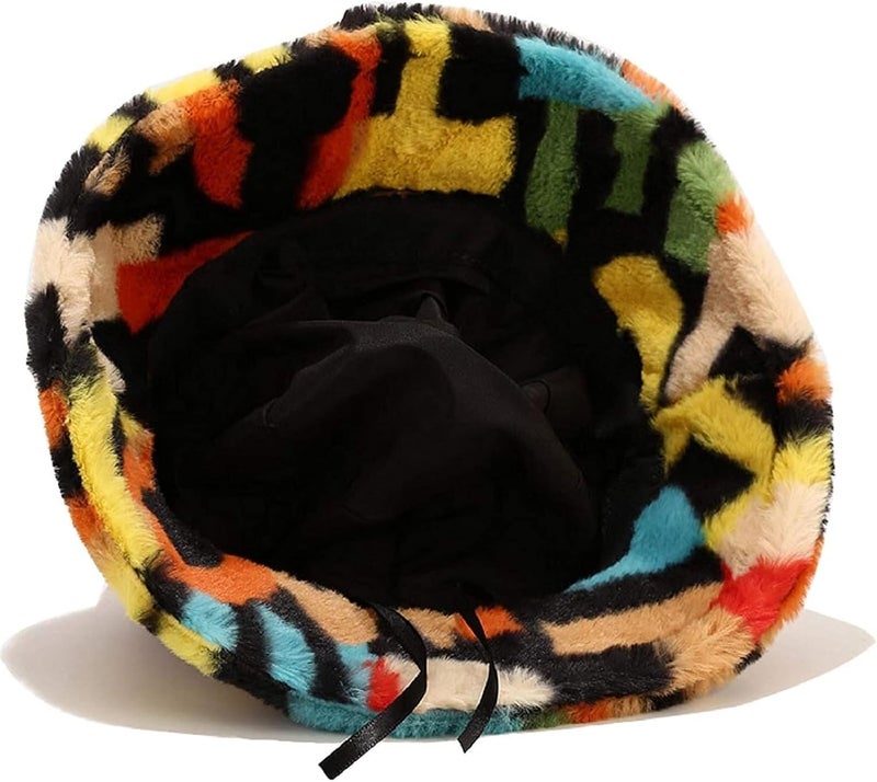 BEARUN Winter Faux Fur Furry Bucket Hat Fluffy Fuzzy Warm Hat Plush Fisherman Hat for Women Men Teens Girls - Image 4